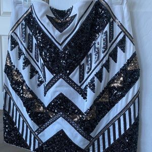 Express shiny sequin skirt